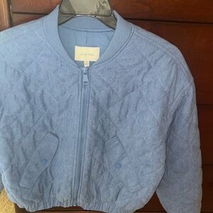 Powder blue summer , Fall jacket . Thick corduroy waist length very stylish !